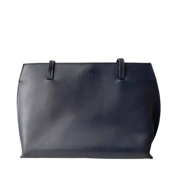 Vintage Furla Blue Soft Leather Shoulder Bag Made in Italy - Picture 3 of 11